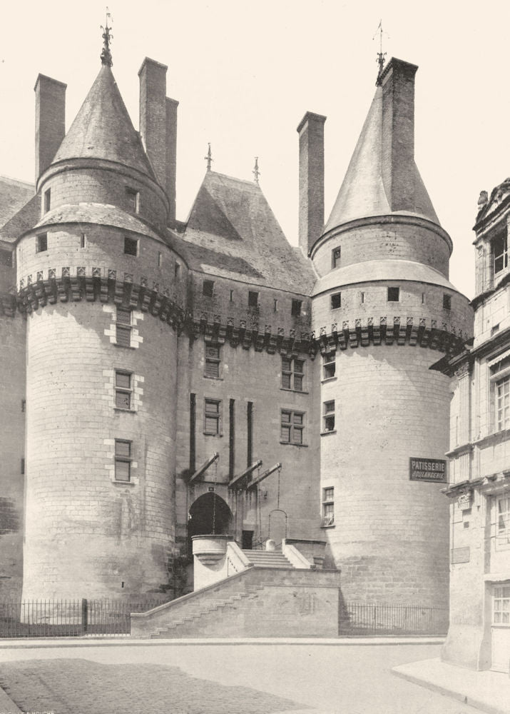 INDRE-ET-LOIRE. Entrée du Château de Langeais 1903 old antique print picture